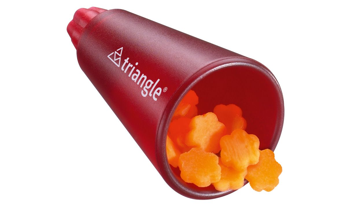 Muestra de la fruta resultado del Cortador de Confeti de Triangle